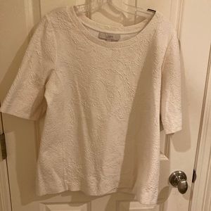 loft white patterned blouse